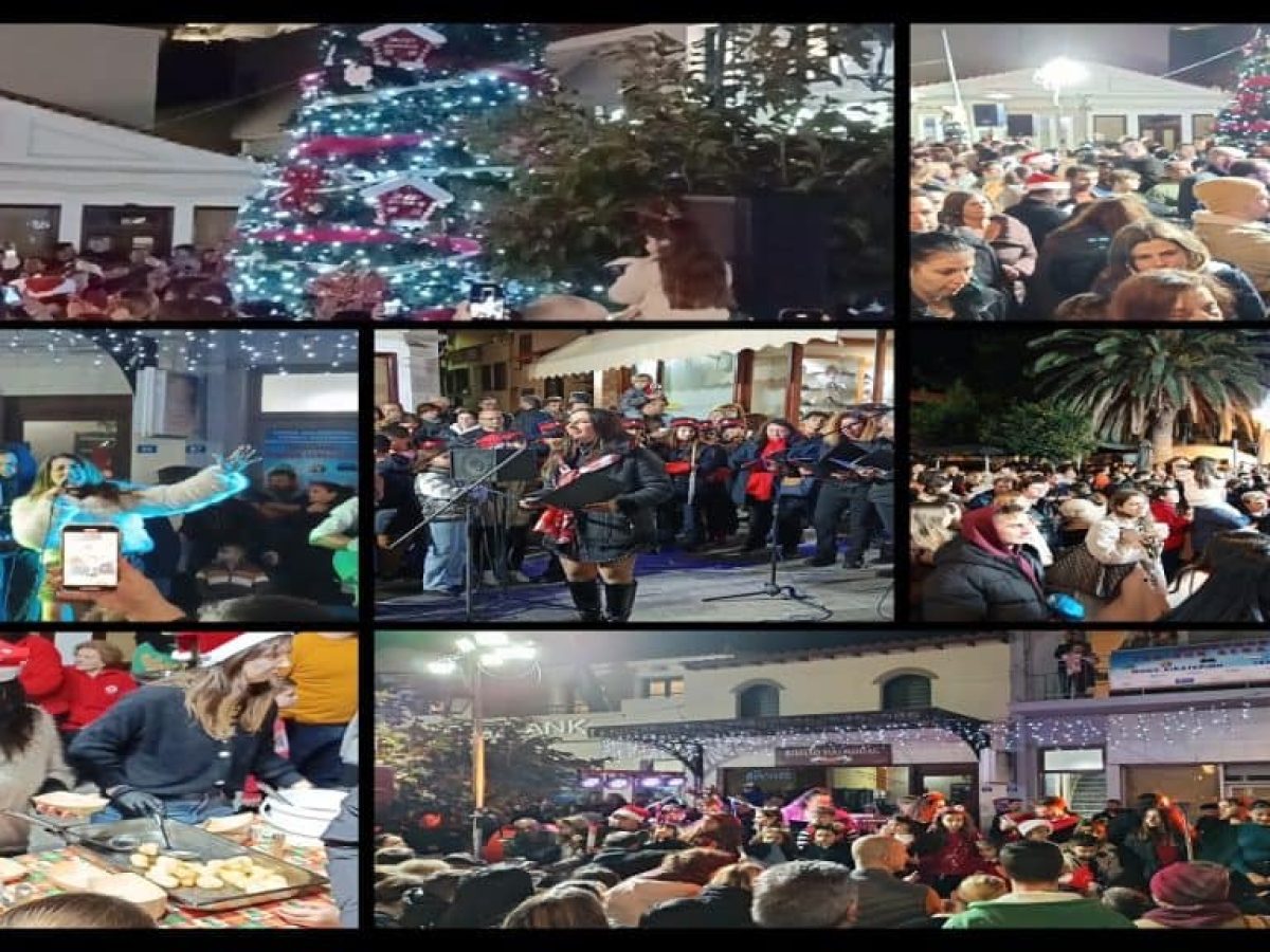 Η Μύρινα «άναψε» το Χριστουγεννιάτικο Δέντρο — Πλήθος κόσμου στην πλατεία Υψιπύλης