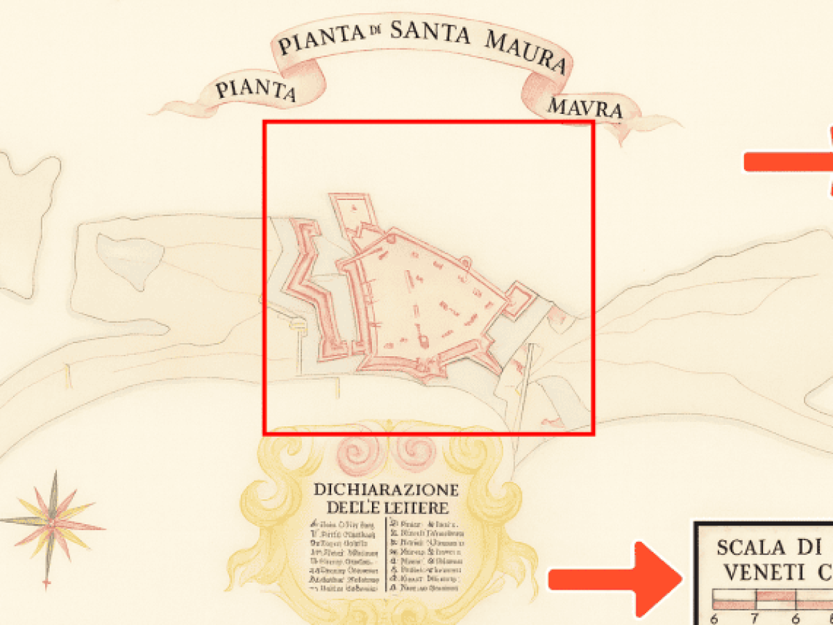 Η Αγία Μαύρα σε ροζ και ώχρες: ένας χάρτης που υπερβαίνει τον κώδικα του 18ου αιώνα