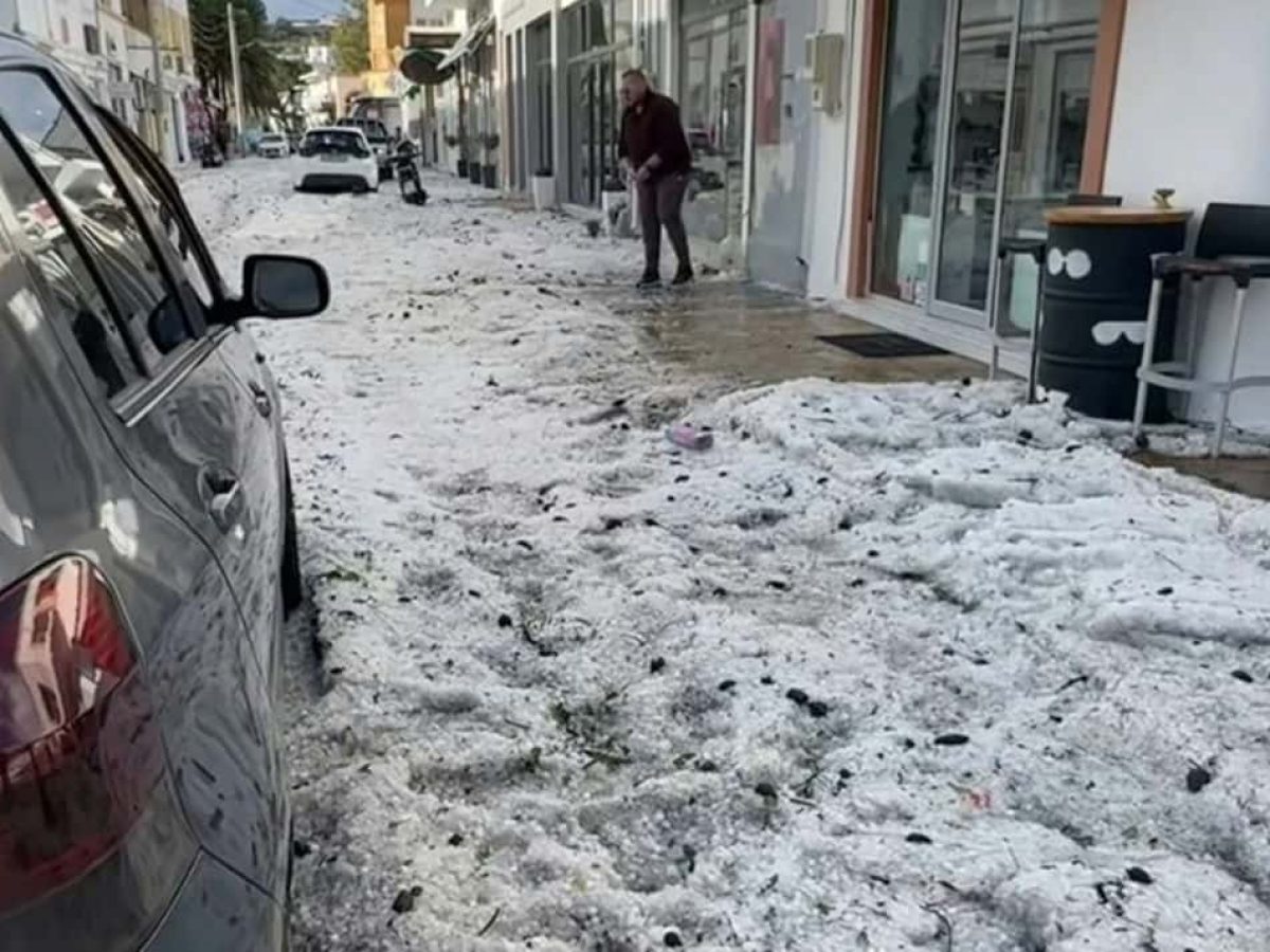 Πρωτοφανής χαλαζόπτωση στη Λέρο ανήμερα Χριστουγέννων