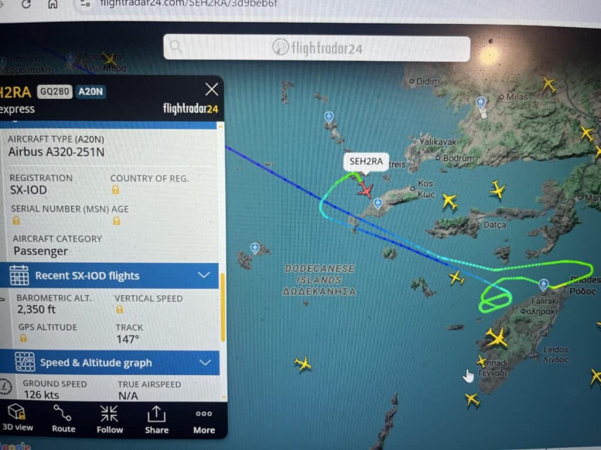 Ταλαιπωρία για τους επιβάτες  της πρωινής πτήσης της sky express από Αθήνα για Ρόδο λόγω της κακοκαιρίας   – Προσγειώθηκε στην Κω με ασφάλεια