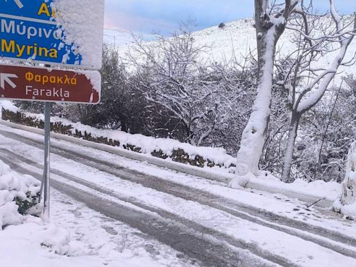 Χιονισμένο τοπίο στη Λήμνο και ερωτήματα για την ετοιμότητα των Υπηρεσιών