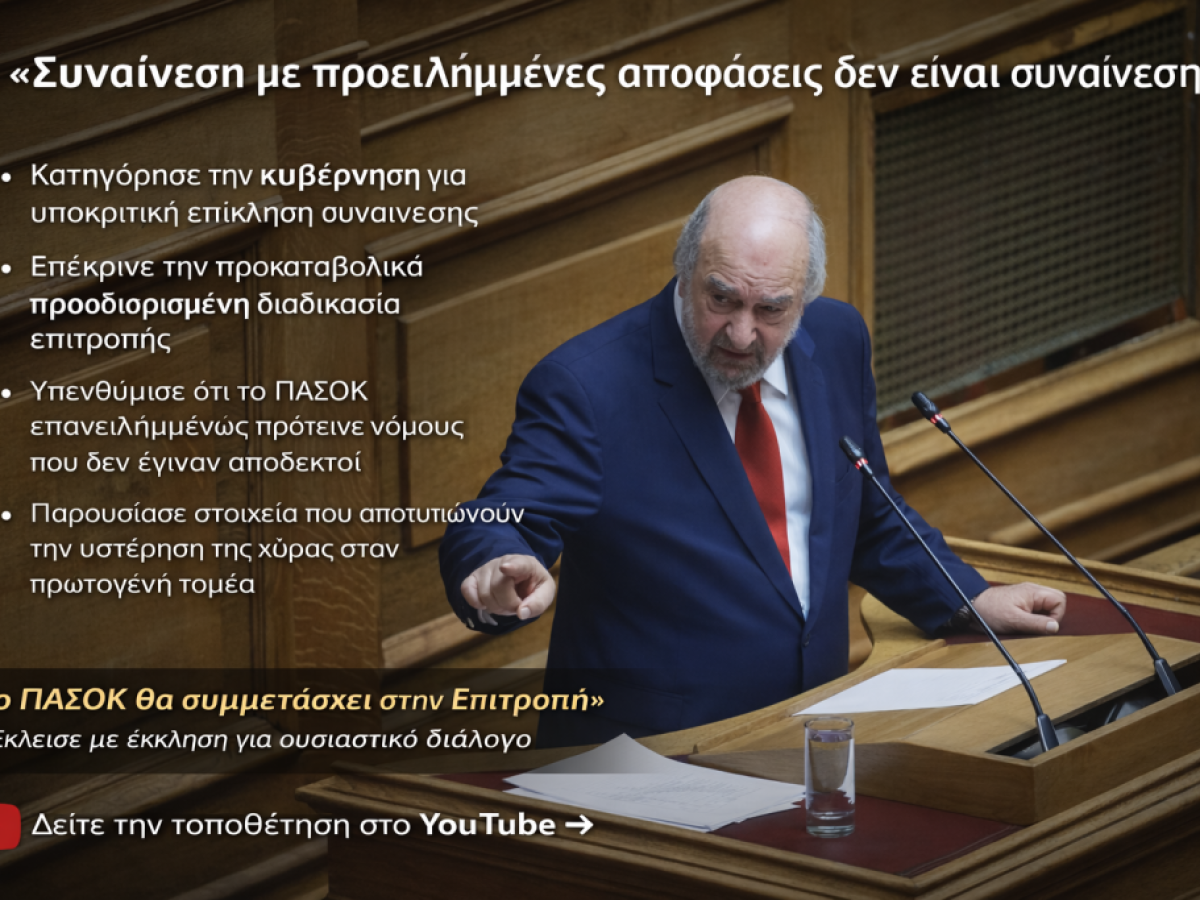 Γ. Νικητιάδης: Μιλάτε για συναίνεση και στήνετε εκ των προτέρων την επιτροπή