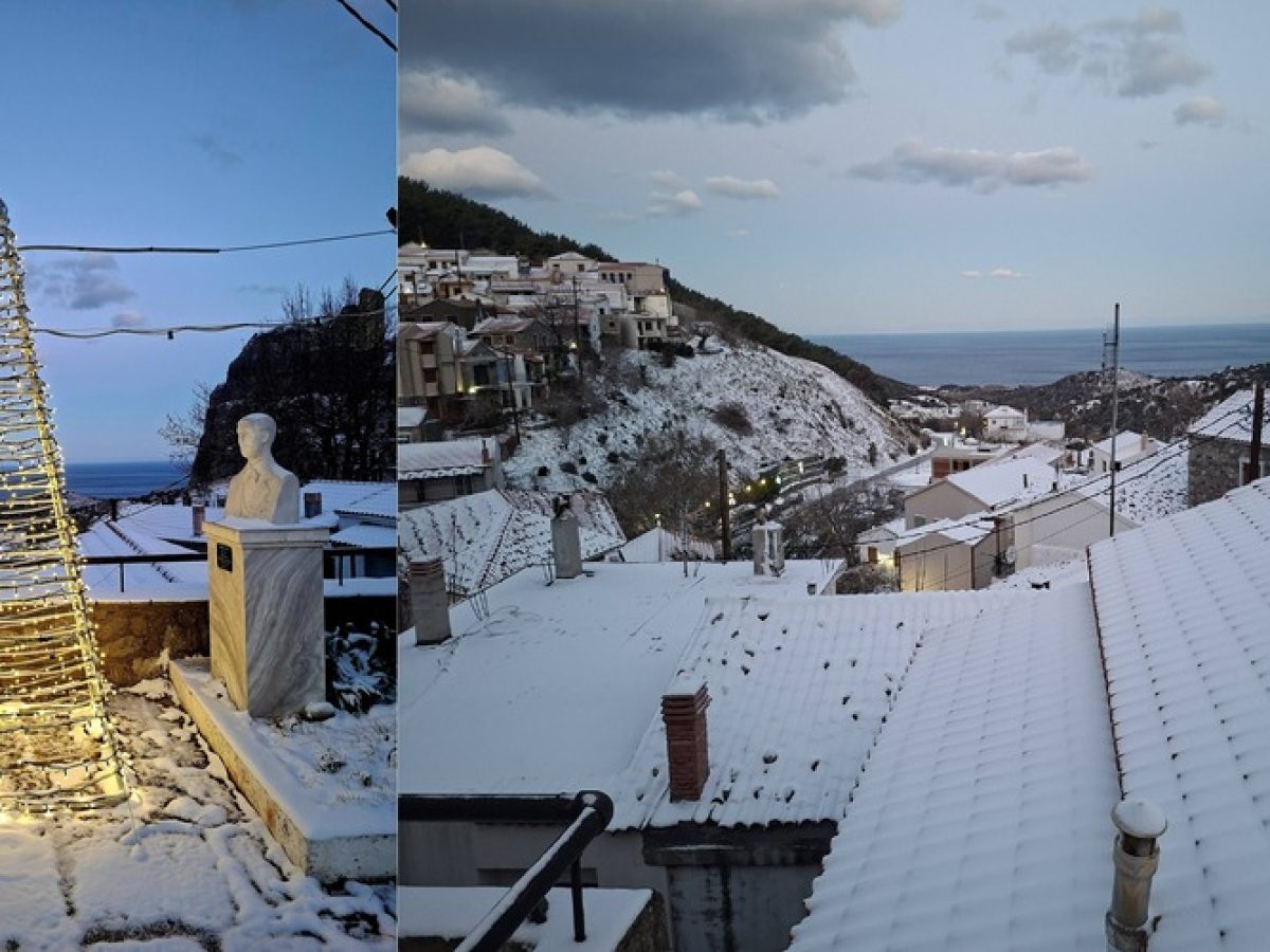 Λευκή Πρωτοχρονιά στη Σαμοθράκη, αφού χιόνισε στο ξεκίνημα του 2026