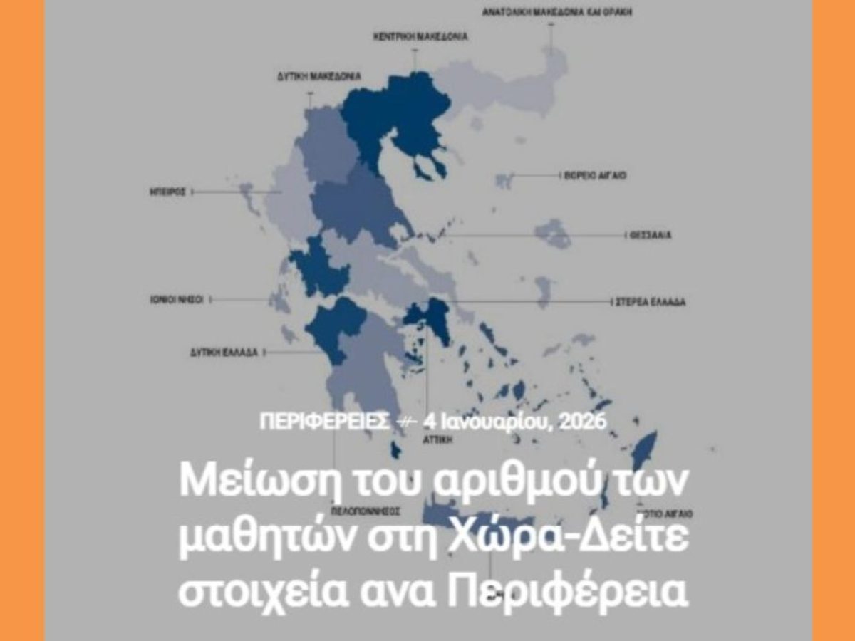 Μείωση του αριθμού των μαθητών στη Χώρα-Δείτε στοιχεία ανα Περιφέρεια