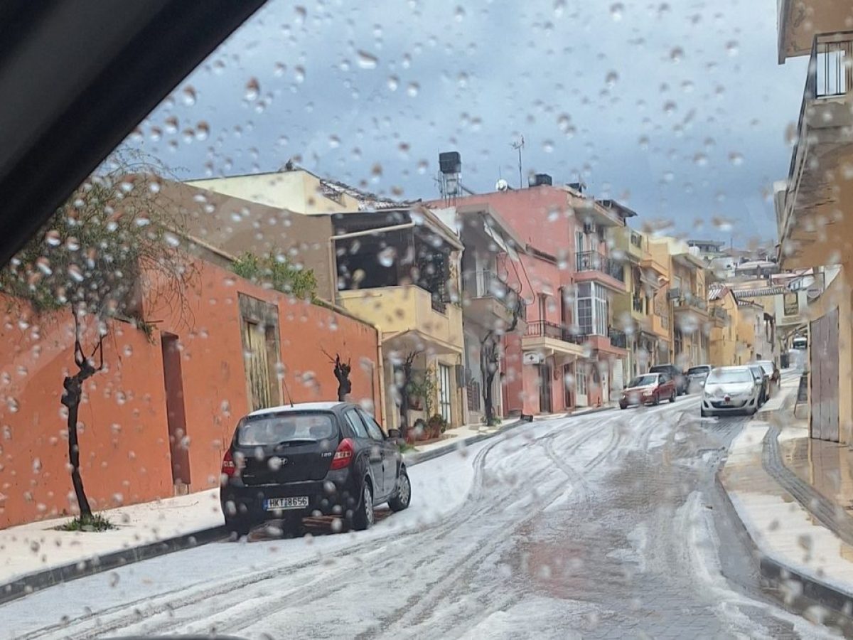 Σε πορτοκαλί συναγερμό η Κρήτη για την κακοκαιρία – Χαλάζι και χιονόνερο το πρωί στο Ηράκλειο