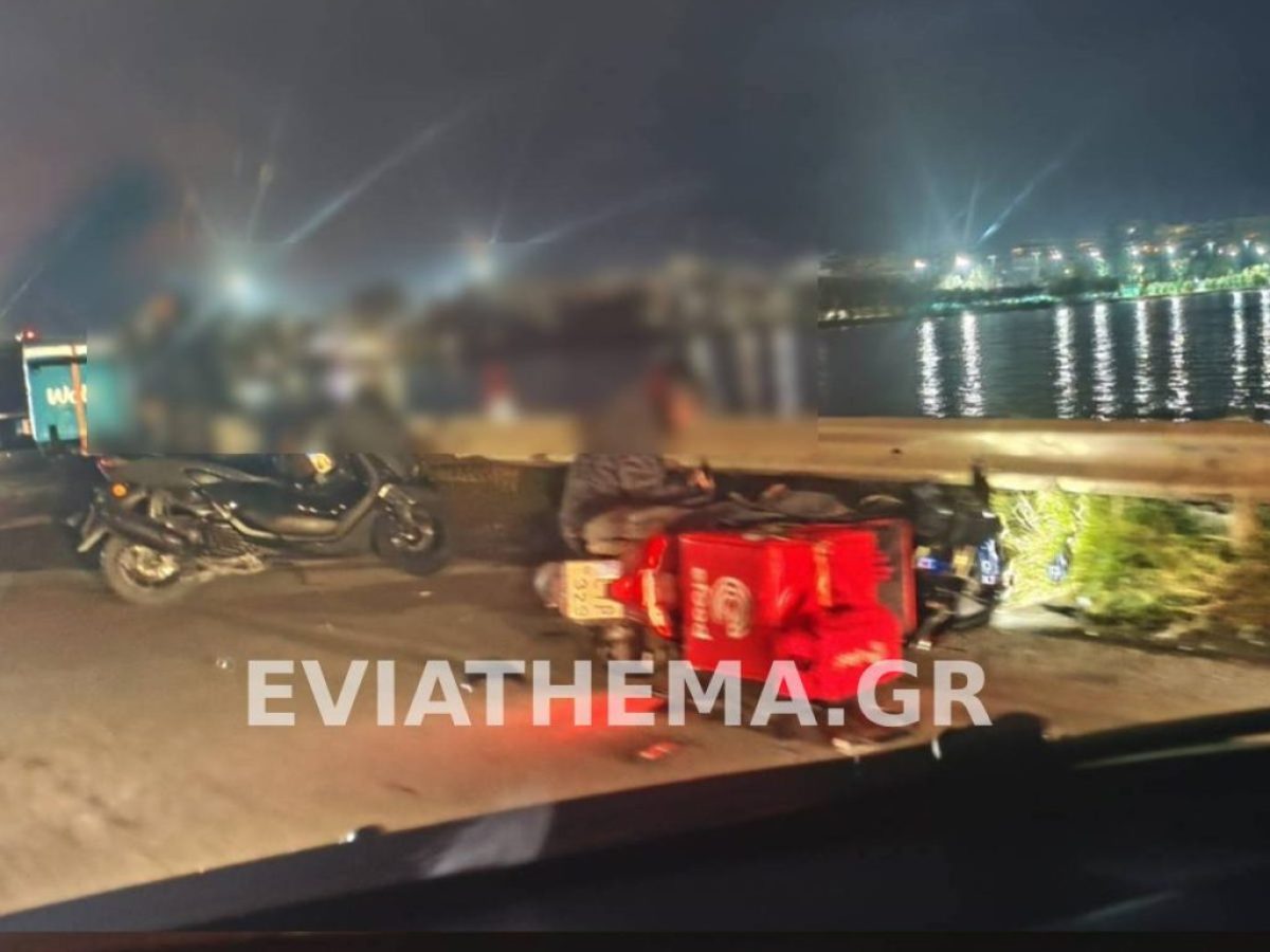 Συναγερμός στη Χαλκίδα: Σφοδρή σύγκρουση ΙΧ με μηχανή delivery στη Λιανή Άμμο