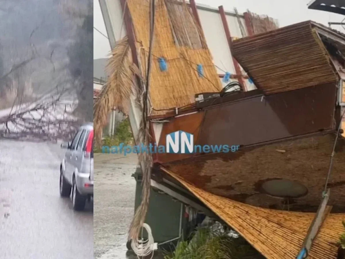 Σοβαρά προβλήματα από την κακοκαιρία στη Ναυπακτία – Πέτρες, δέντρα και ζημιές σε υποδομές
