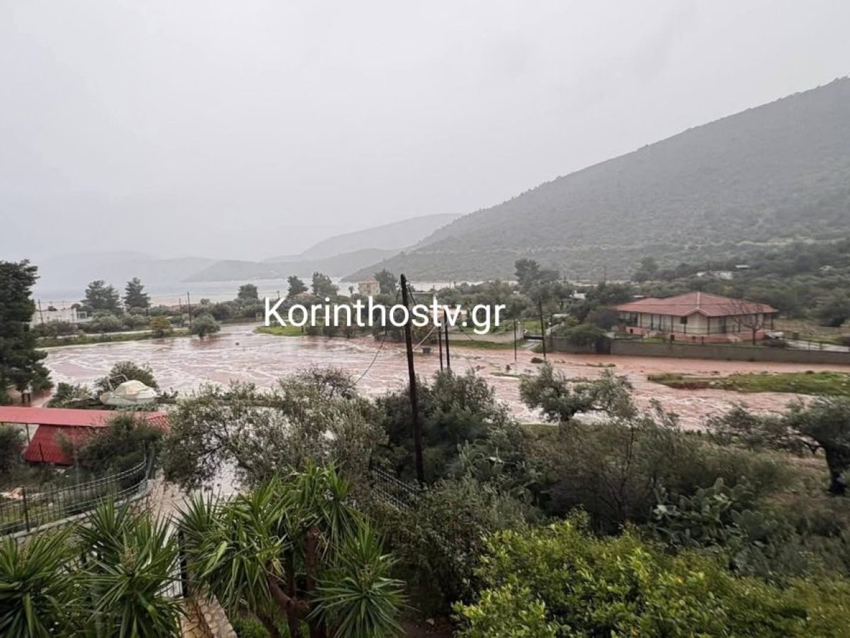 Σοβαρές πλημμύρες στον Κόρφο Κορινθίας – Αίτημα του Προέδρου Τ.Κ για κήρυξη της περιοχής σε κατάσταση έκτακτης ανάγκης (video)