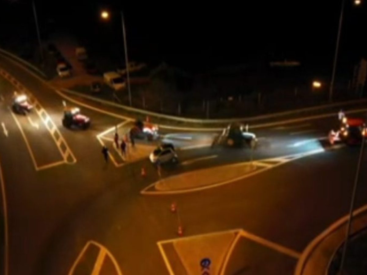 Το μπλόκο των αγροτών στην Αρχαία Νεμέα από ψηλά (video)