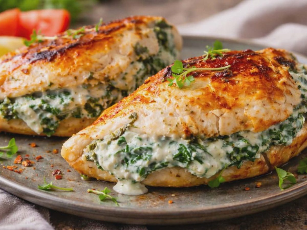 Το κοτόπουλο στην πιο απολαυστική του εκδοχή – Γεμιστό με σπανάκι και φέτα