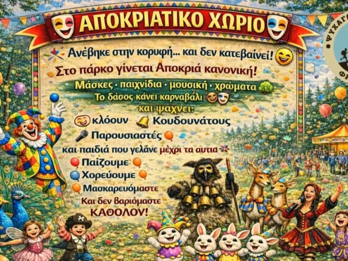 Το Ψυχαγωγικό Πάρκο Φρόντζου μεταμορφώνεται σε Αποκριάτικο Χωριό