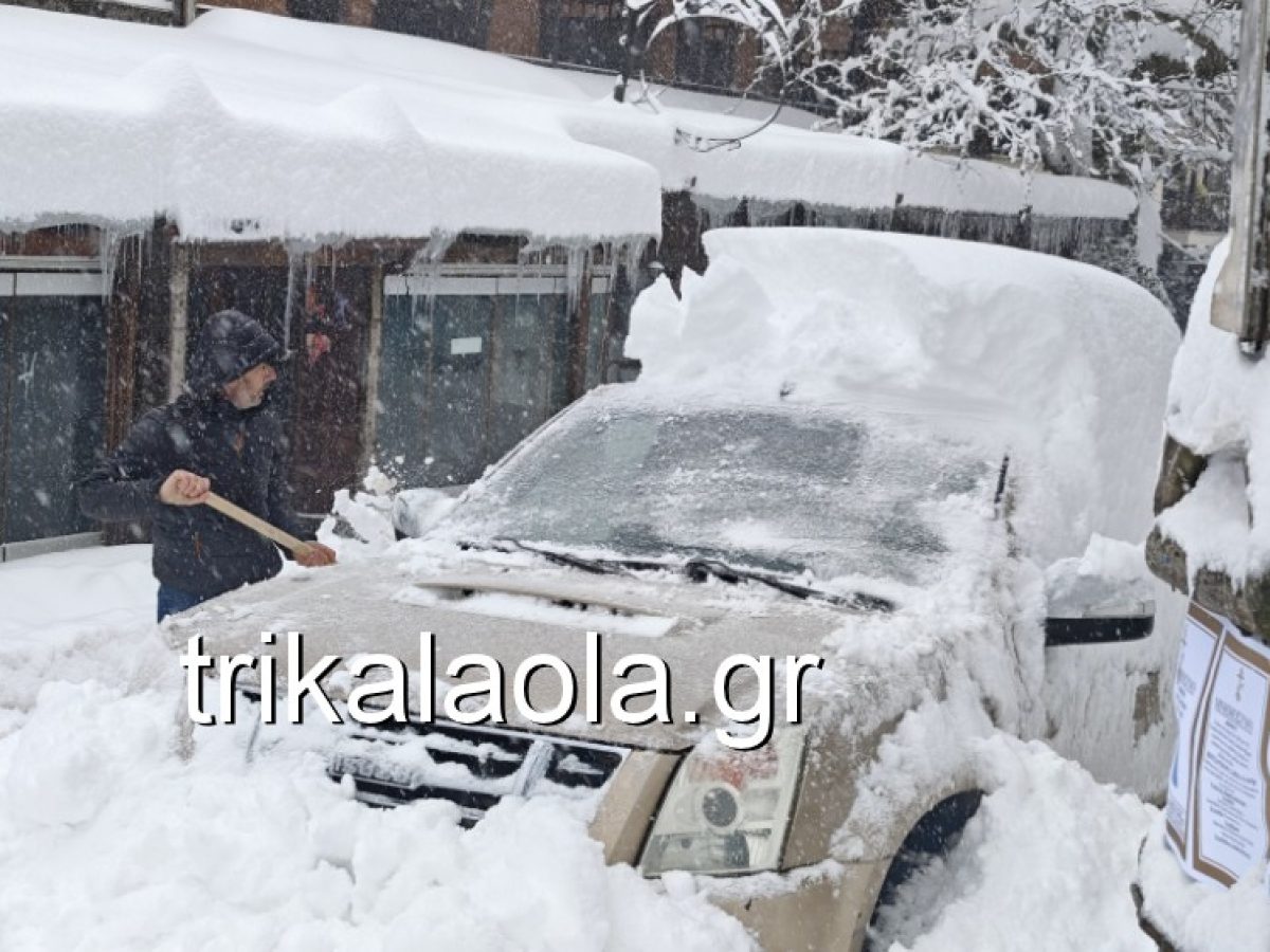 Τρίκαλα: Απίστευτες εικόνες στην Ελάτη με το χιόνι να ξεπερνά τους 70 πόντους – θάφτηκαν τα αυτοκίνητα (βίντεο-φωτό)