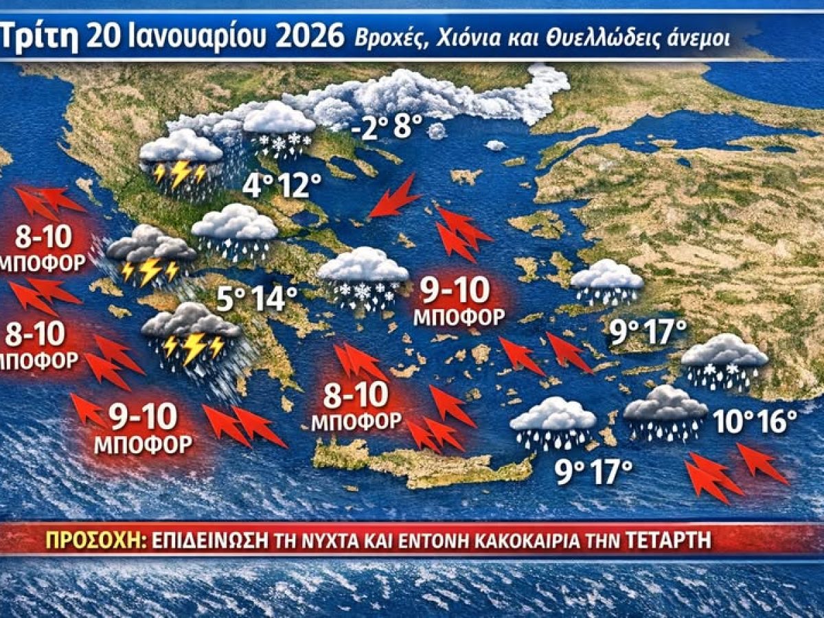 Βροχές, χιόνια και ισχυροί άνεμοι