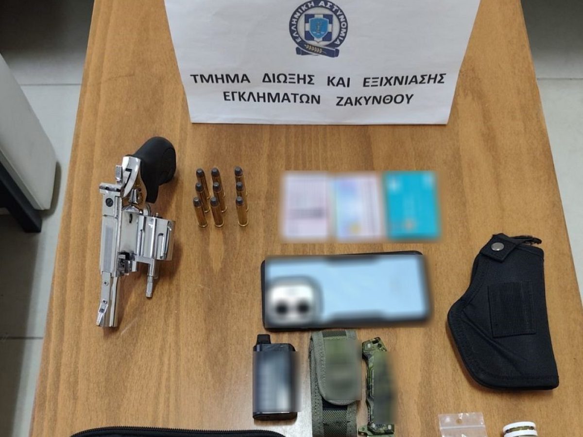 Ζάκυνθος: Δυο συλλήψεις για εκβίαση, απειλή, εξύβριση, όπλα και ναρκωτικά