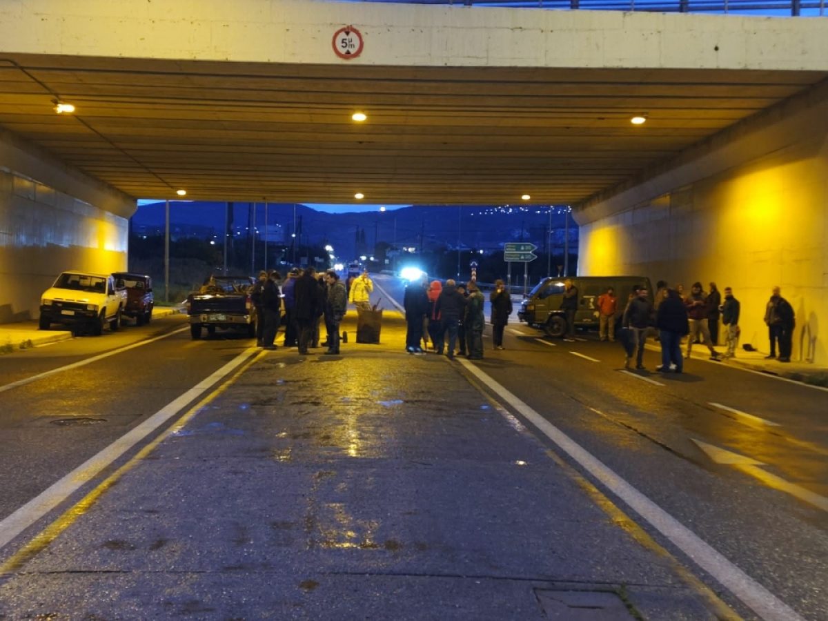 Απέκλεισαν τον δρόμο οι αγροτοκτηνοτρόφοι στη Σπάρτη