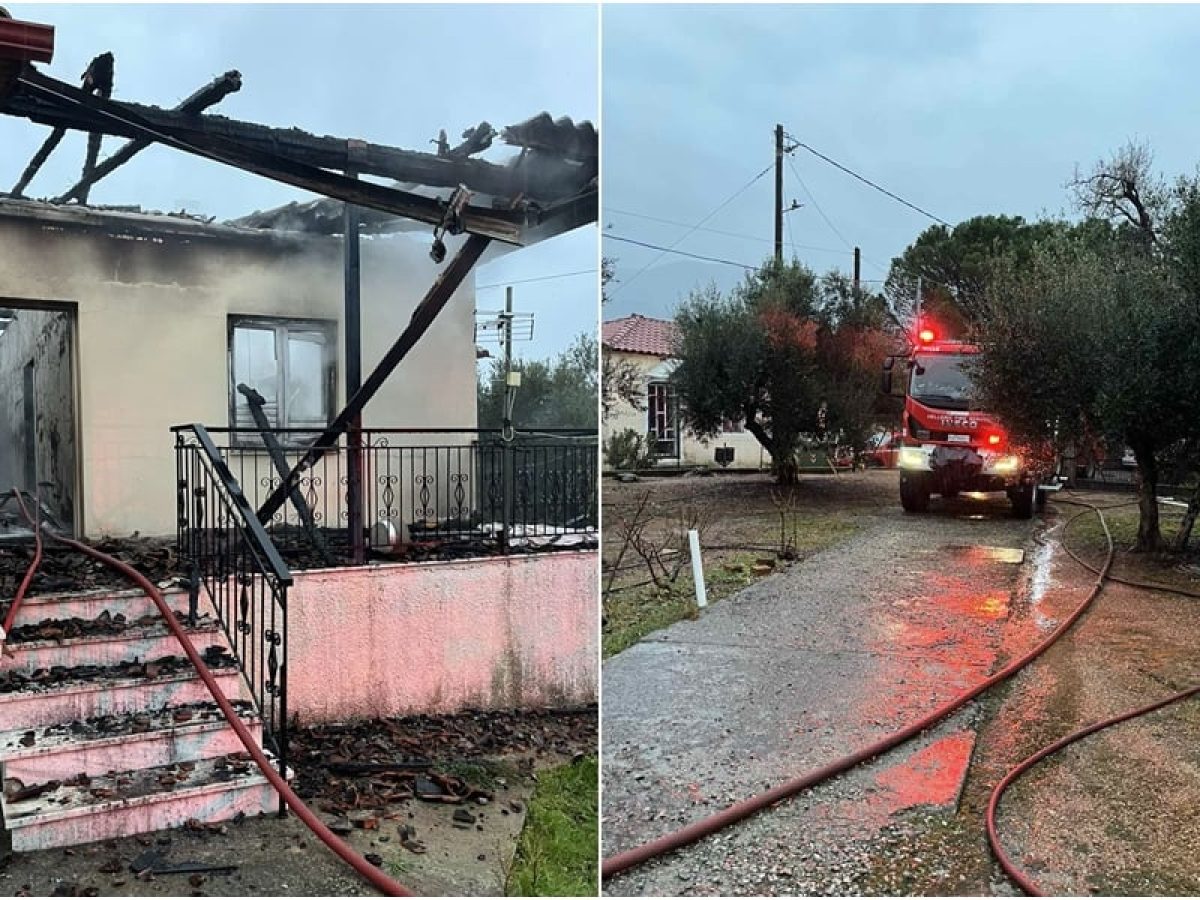 Kάηκε ολοσχερώς σπίτι στην Ασπροπουλιά-Δραματική διάσωση του ηλικιωμένου ζευγαριού
