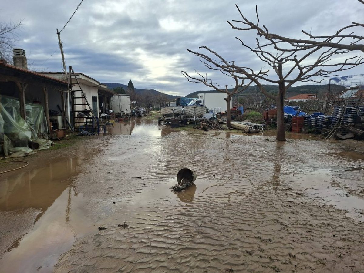 O Σάκης Παιδής   στις πληγείσες περιοχές των παραλίων του Αγιόκαμπου .  Πάντα κοντά στους πολίτες
