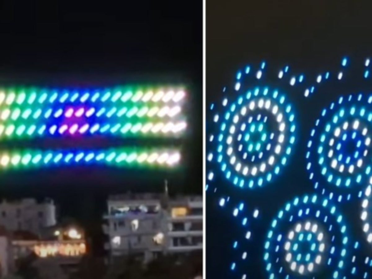 Χαλκίδα: Φαντασμαγορική η τελετή λήξης στο καρναβάλι – 400 drones χρωμάτισαν τον ουρανό