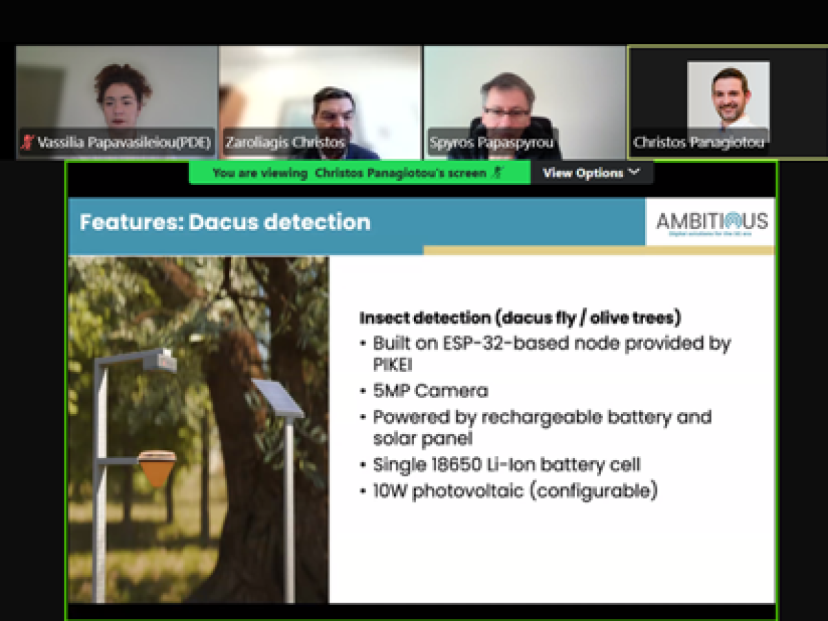 Διαδικτυακή συνάντηση για το έργο Ambitious και την έγκαιρη ανίχνευση δάκου στη Δυτική Ελλάδα
