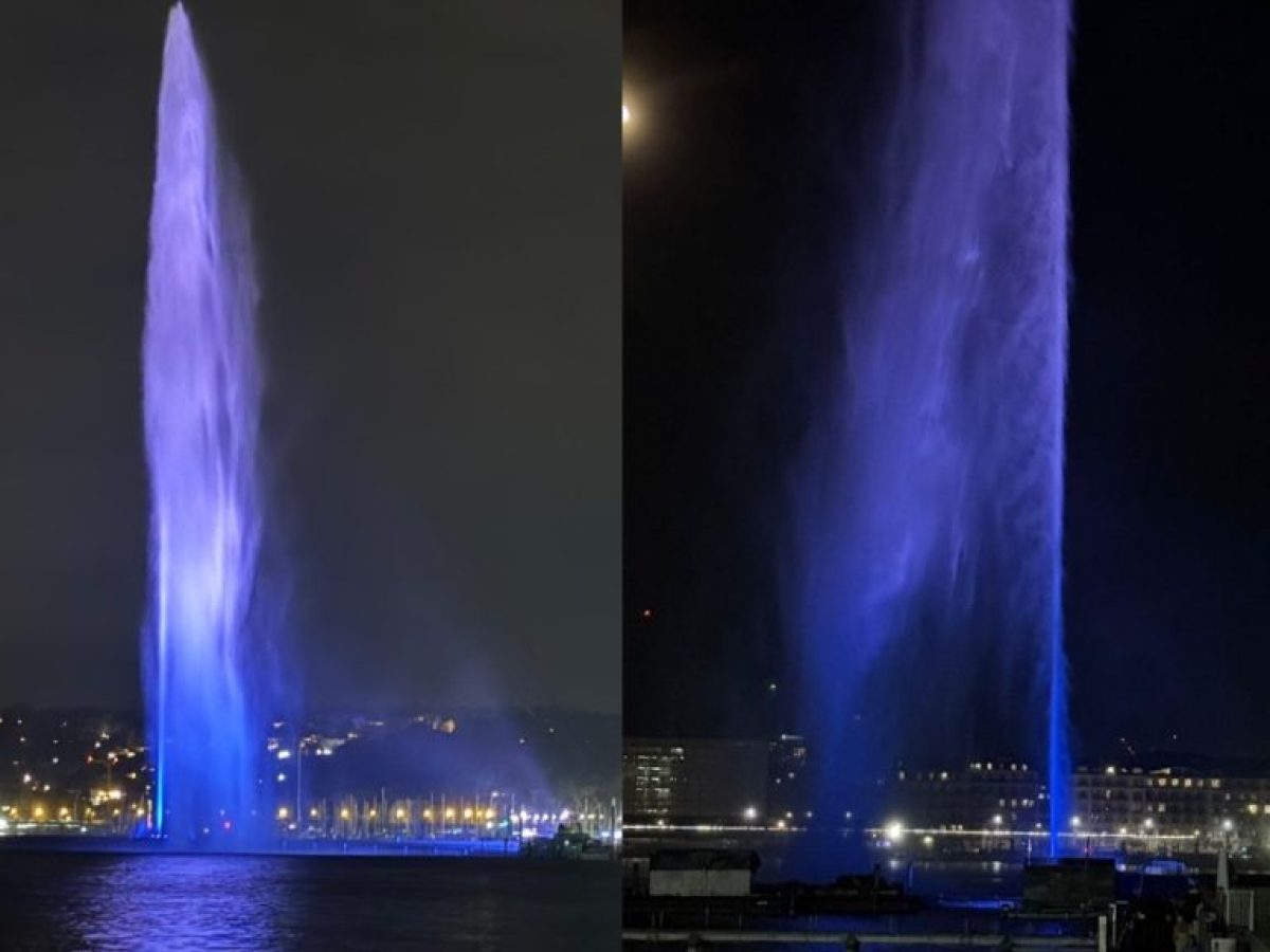 Η Γενεύη τιμά την ελληνική γλώσσα: Στα γαλανόλευκα ο εμβληματικός πίδακας Jet d’Eau