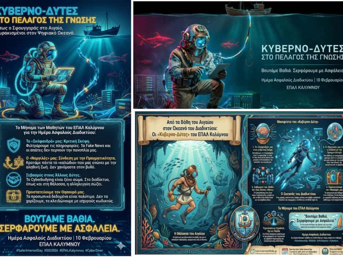 “Κυβερνο-Δύτες” από το ΕΠΑΛ Καλύμνου: Μήνυμα ευθύνης και ασφάλειας για την Ημέρα Ασφαλούς Διαδικτύου 2026