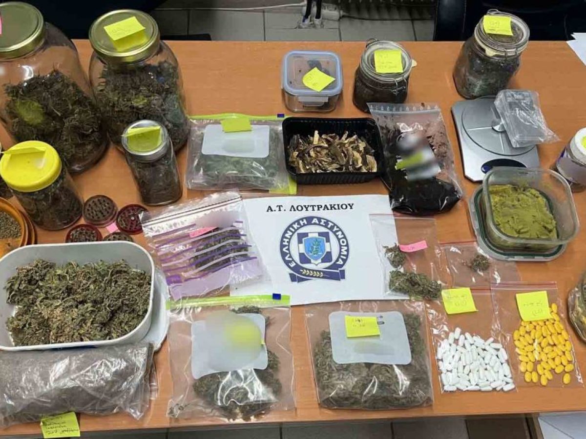 Λουτράκι: Σύλληψη 48χρονου με πάνω από 1,5 κιλό κάνναβης, παραισθησιογόνα μανιτάρια και λαθραίο καπνό