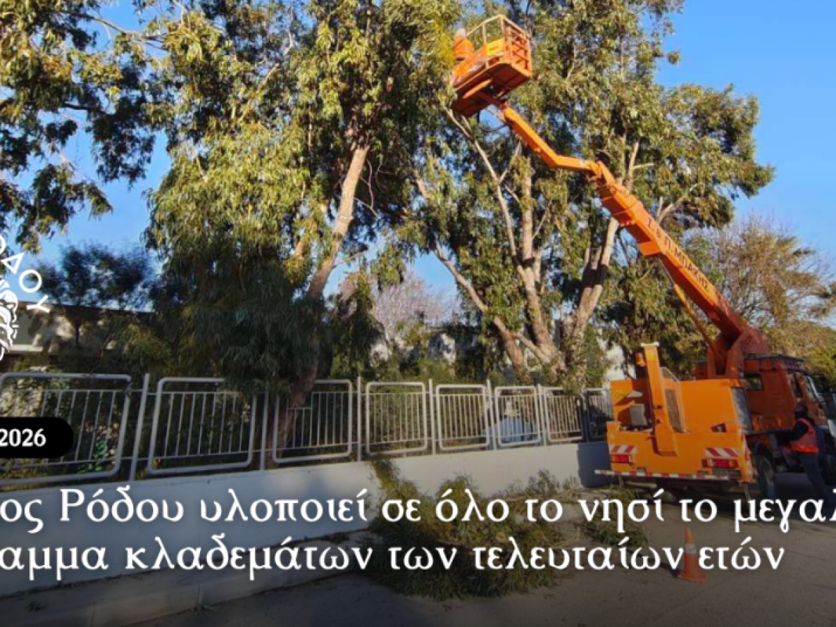 Ο Δήμος Ρόδου υλοποιεί σε όλο το νησί το μεγαλύτερο πρόγραμμα κλαδεμάτων των τελευταίων ετών