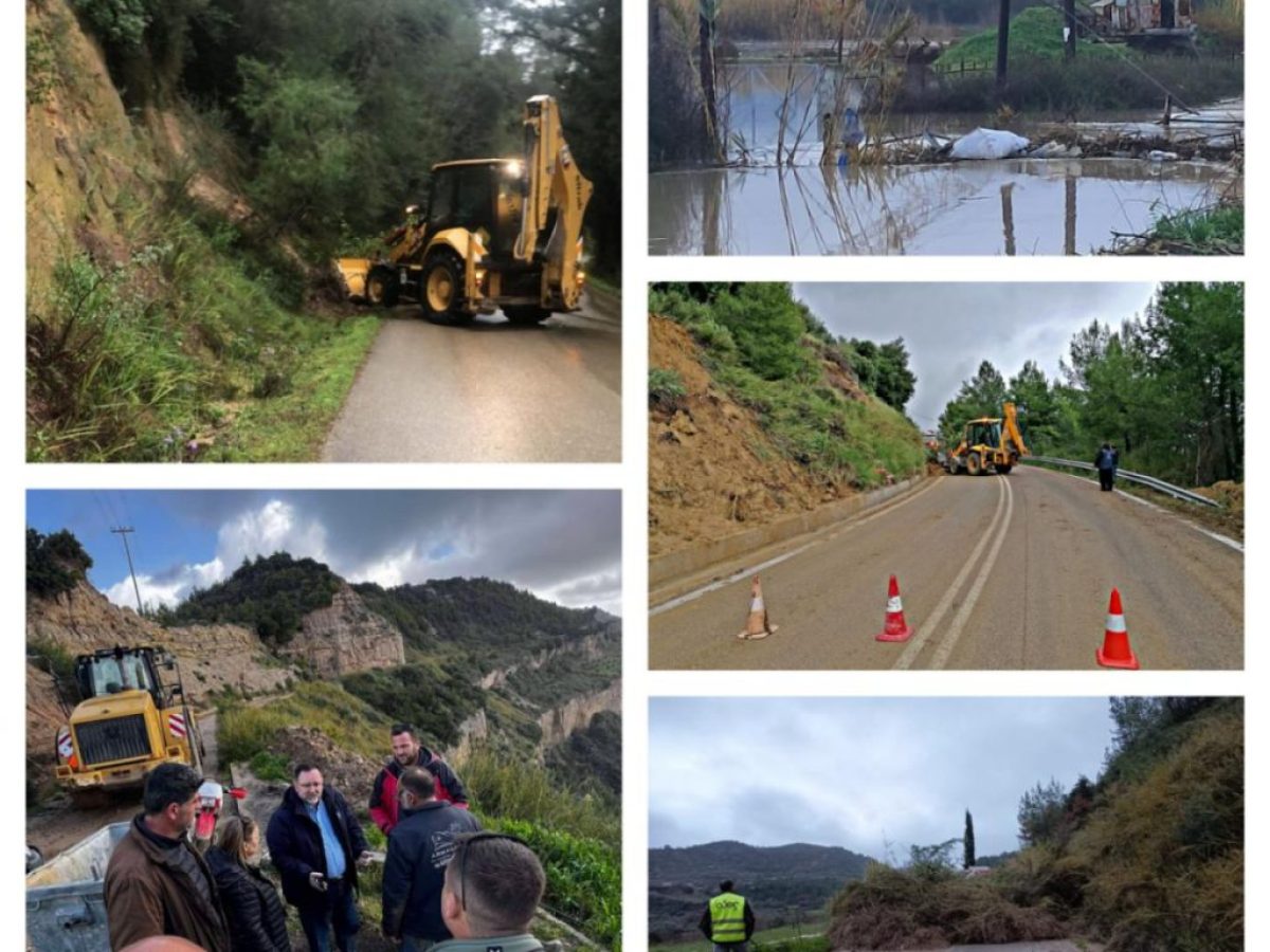 Παρεμβάσεις της ΠΕ Ηλείας σε πληγείσες περιοχές από την κακοκαιρία