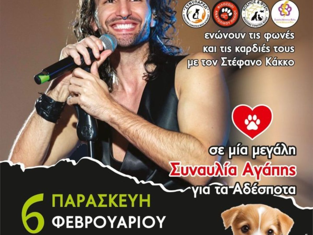Συναυλία αγάπης για τα αδέσποτα με τον Στέφανο Κάκκο