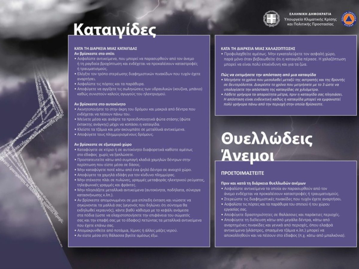 Συστάσεις Δήμου Κομοτηνής και Περιφέρειας ΑΜΘ ενόψει επιδείνωσης του καιρού