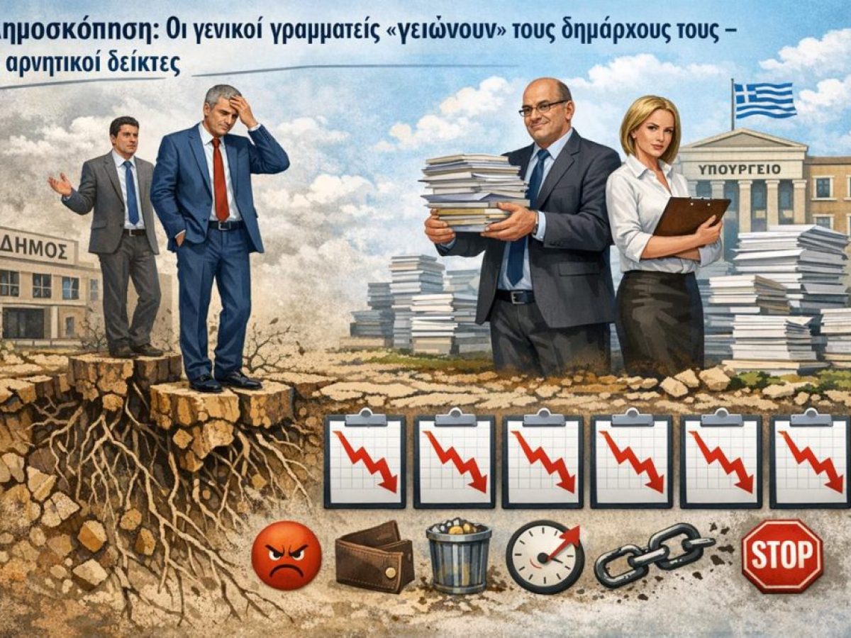 Δημοσκόπηση: Οι γενικοί γραμματείς «γειώνουν» τους δημάρχους τους – 8 αρνητικοί δείκτες (πίνακες)
