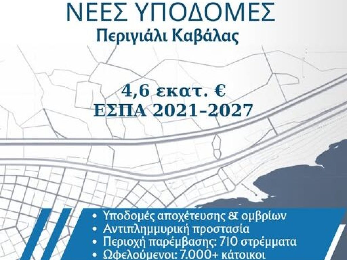 Ένταξη έργου αποχέτευσης και αντιπλημμυρικής προστασίας στο Περιγιάλι Καβάλας