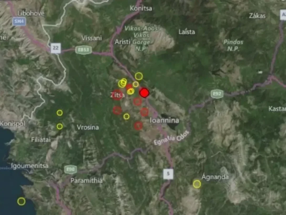 Ισχυρός Σεισμός 5,3 Ρίχτερ κοντά στα Ιωάννινα: Δραστηριότητα στην Ήπειρο.
