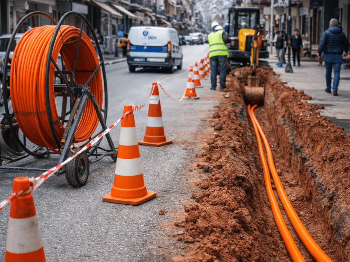 Κυκλοφοριακές ρυθμίσεις στα Τρίκαλα για έργα οπτικών ινών
