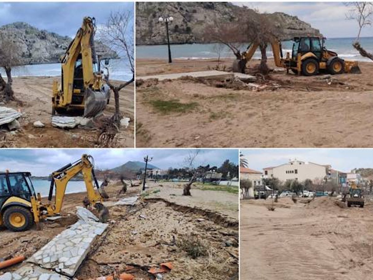 Λήμνος: Σε εξέλιξη παρεμβάσεις αποκατάστασης στον Ρωμαίικο Γιαλό μετά την κακοκαιρία της 21ης Φεβρουαρίου