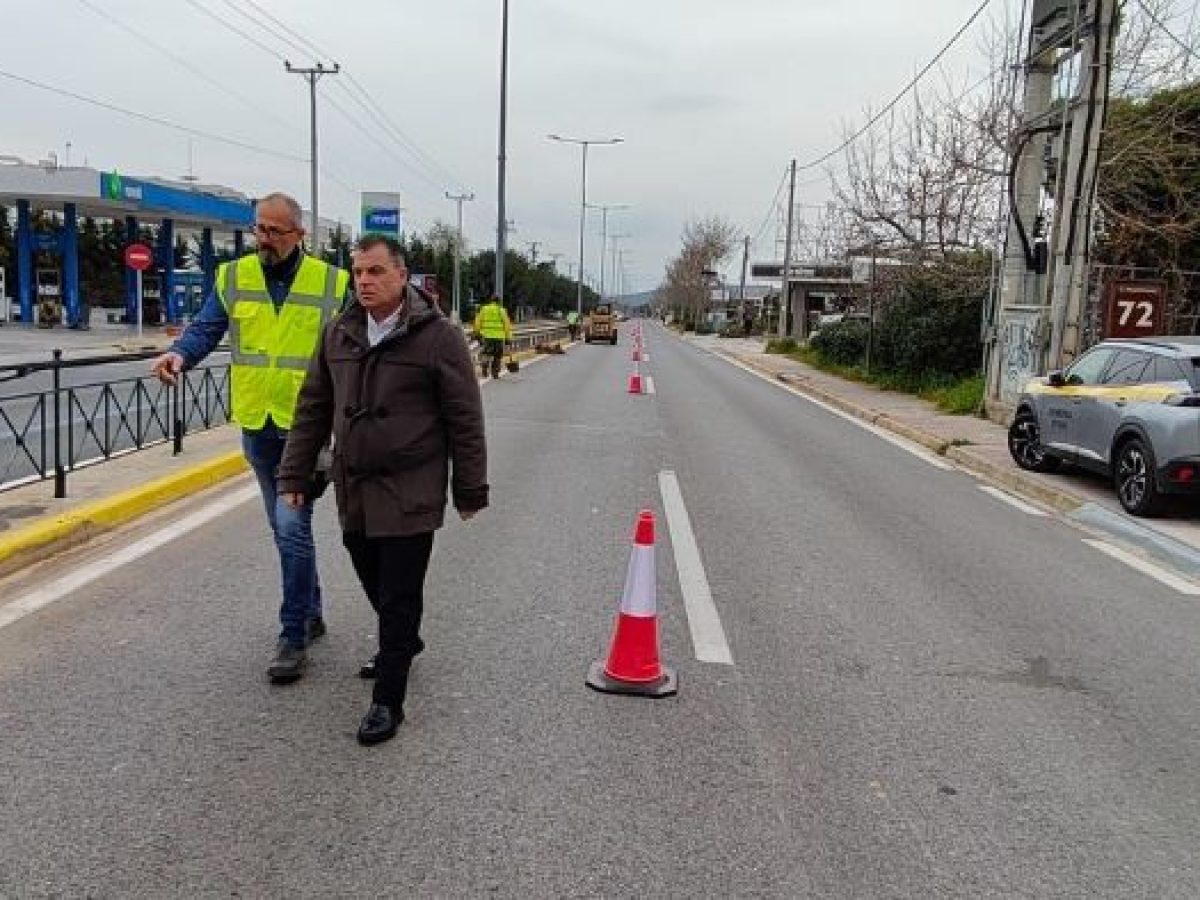 Πικέρμι: Αυτοψία του Αντιπεριφερειάρχη Ανατολικής Αττικής Δημήτρη Δαμάσκου στις εργασίες της Περιφέρειας στη Λ. Μαραθώνος