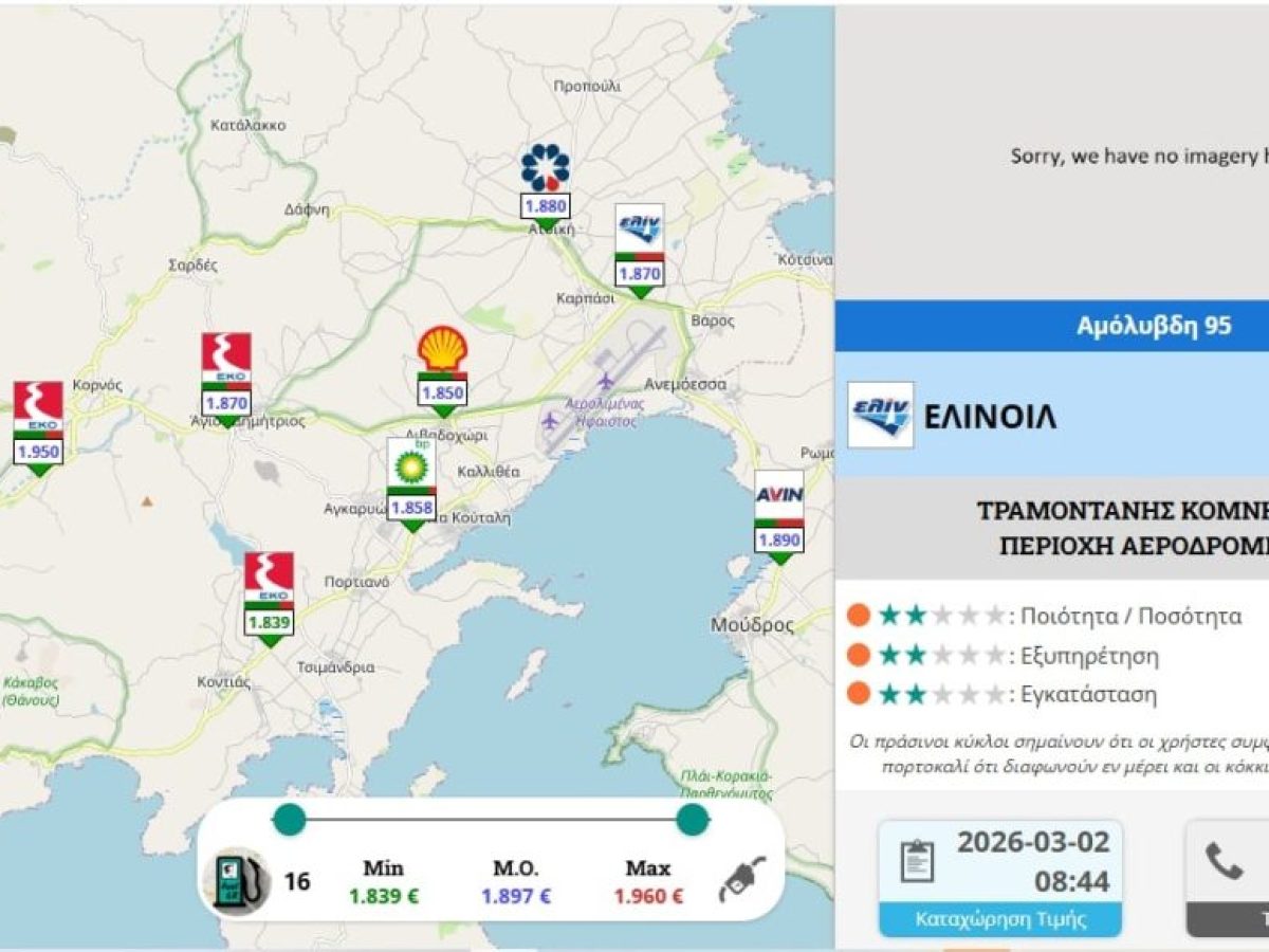 Ραγδαία αύξηση στη βενζίνη στη Λήμνο μέσα σε λίγες ημέρες. Τι δείχνουν  τα στοιχεία του Υπουργείου Ανάπτυξης.