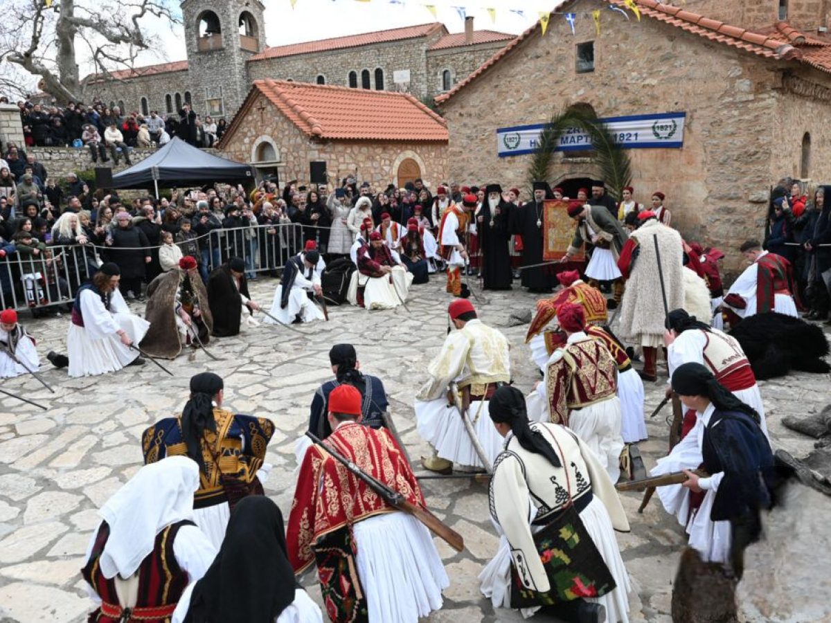 Στην ιστορική Μονή Αγίας Λαύρας ο Μητροπολίτης Κίτρους κ. Γεώργιος για τον εορτασμό της 25ης Μαρτίου