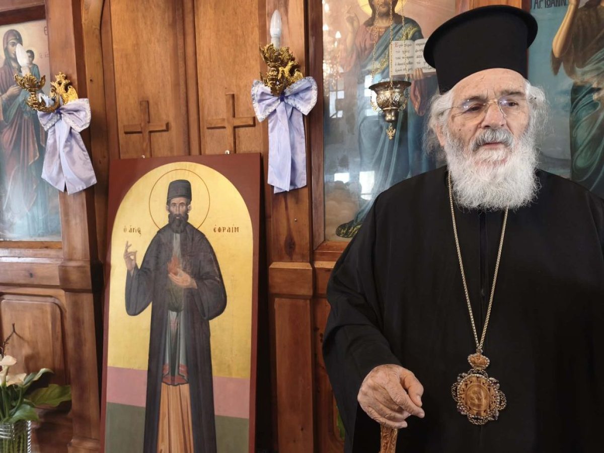 Στο παρεκκλήσι της Παναγίας Οδηγήτριας μεταφέρθηκε η εικόνα του Αγίου Εφραίμ στην Κάλυμνο