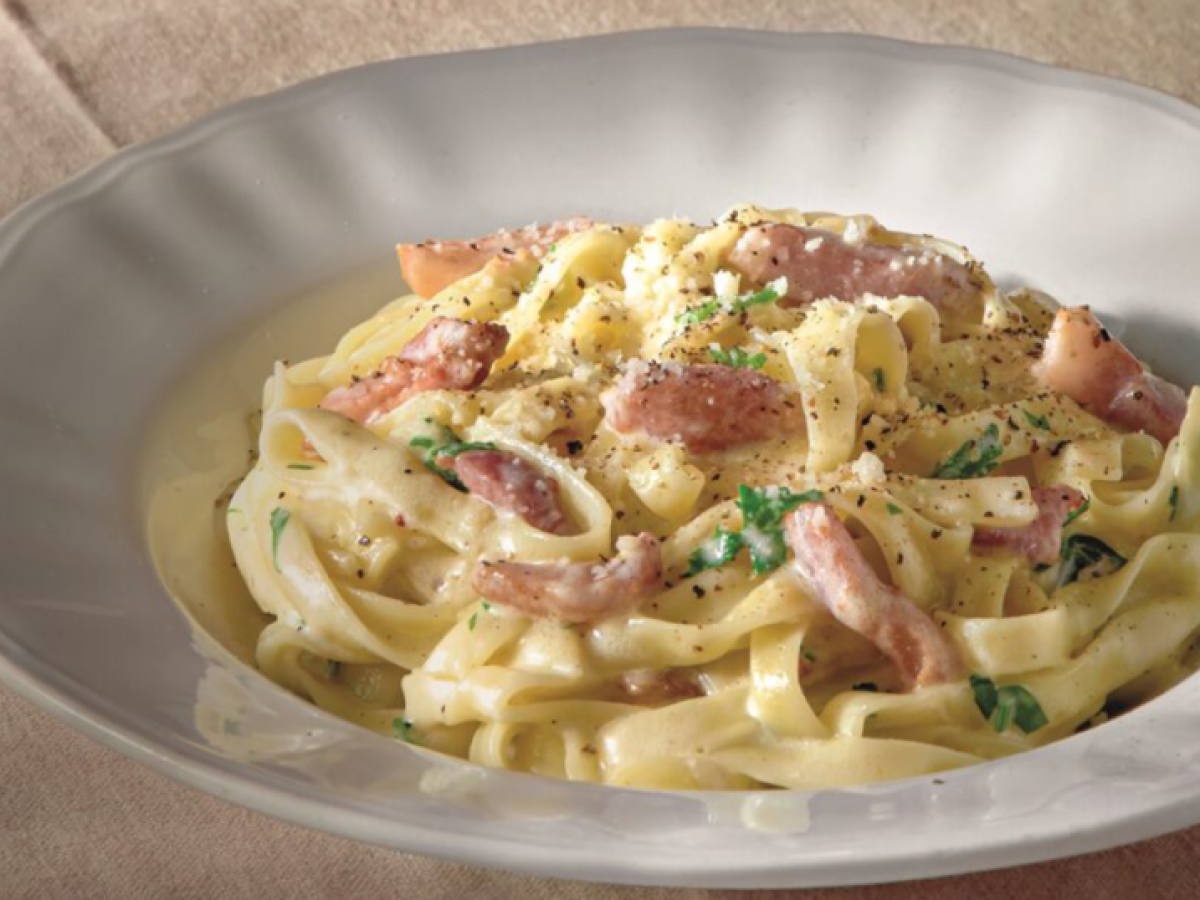 Ταλιατέλες με μπέικον και παρμεζάνα