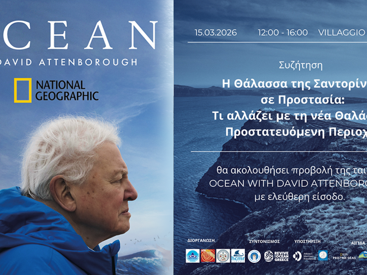 Θηραϊκή Θάλασσα: Πρόσκληση σε εκδήλωση για την Θαλάσσια Προστατευόμενη Περιοχή Σαντορίνης