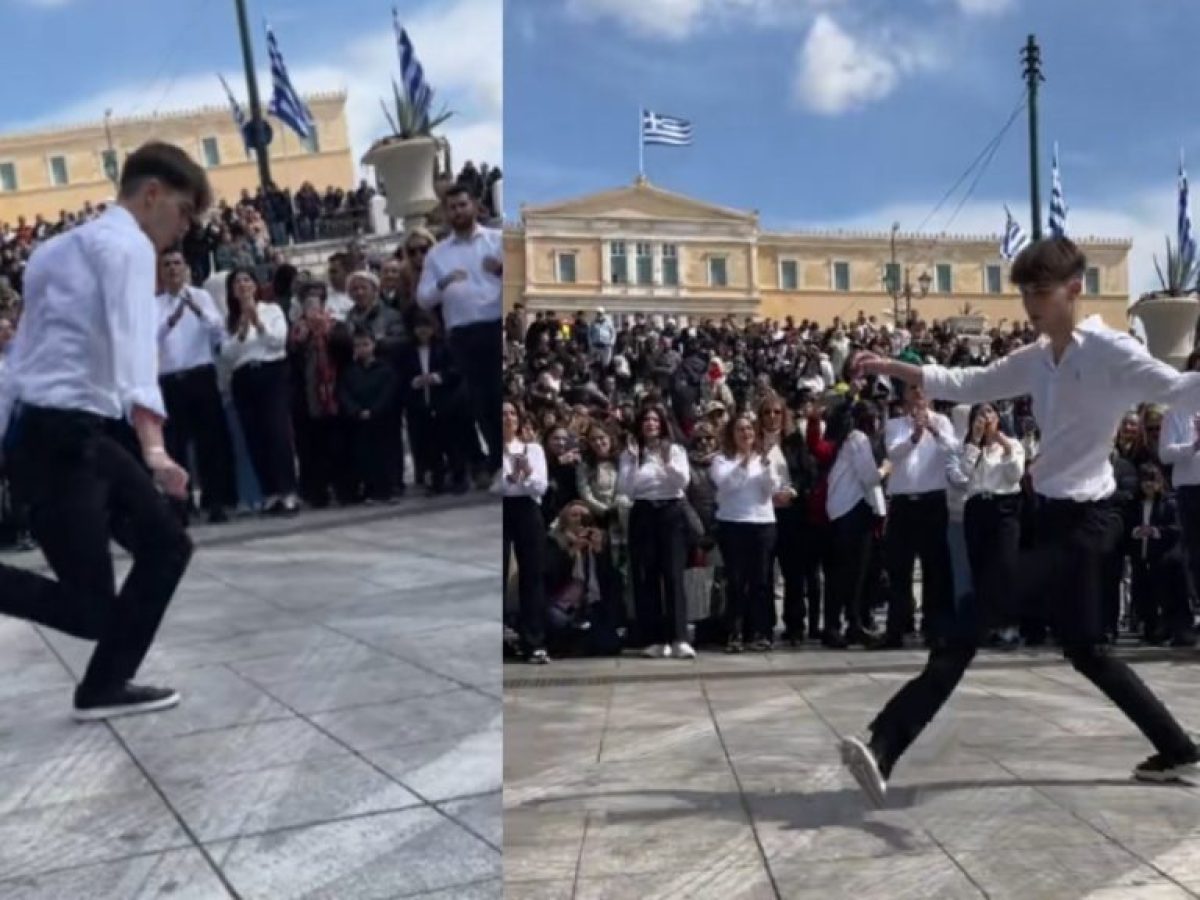 Το ζεϊμπέκικο στο Σύνταγμα από τον λεβέντη μαθητή μετά τη μαθητική παρέλαση