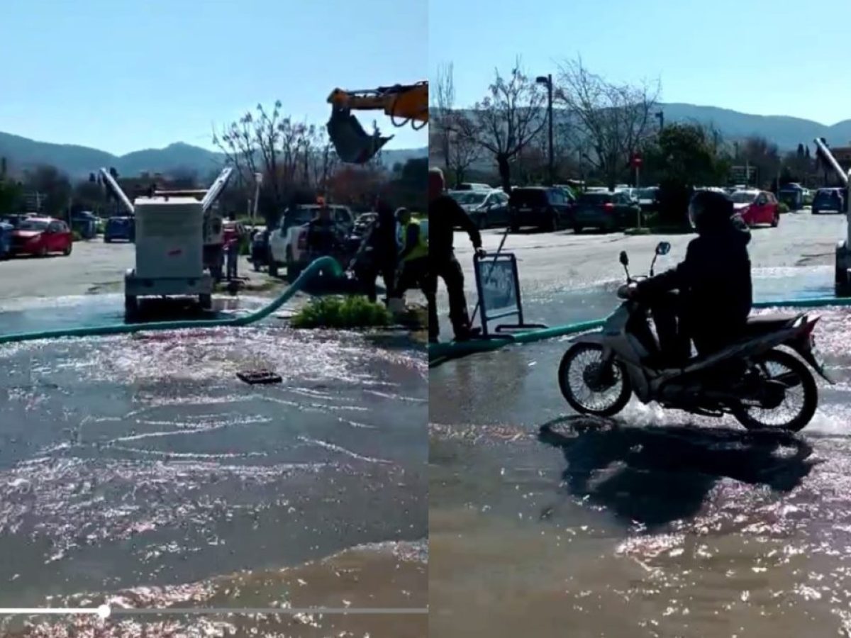 ΒΙΝΤΕΟ Συνεχίζεται η ταλαιπωρία με την επισκευή της ζημιάς στον αγωγό από την ΔΕΥΑΚ, επί της Γρηγορίου Ε’