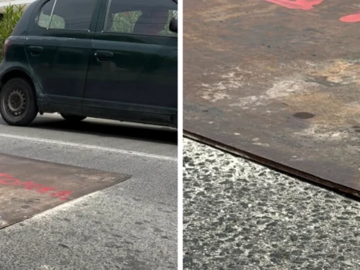 Επικίνδυνη επισκευή της ΕΥΔΑΠ στη Βούλα. Έβαλαν βίδες στο οδόστρωμα