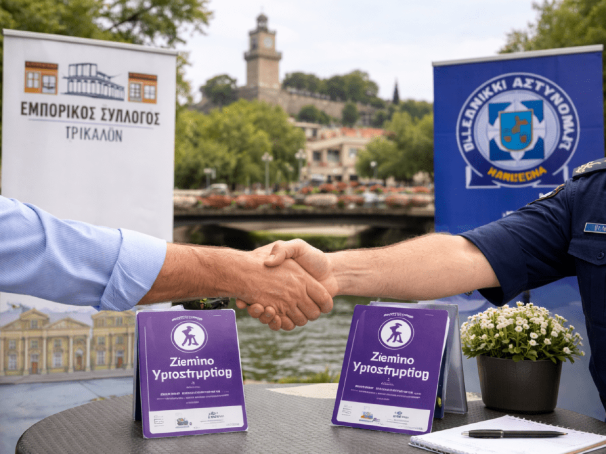 Η αγορά των Τρικάλων ενώνει δυνάμεις με την Αστυνομία για μια κοινωνία χωρίς φόβο