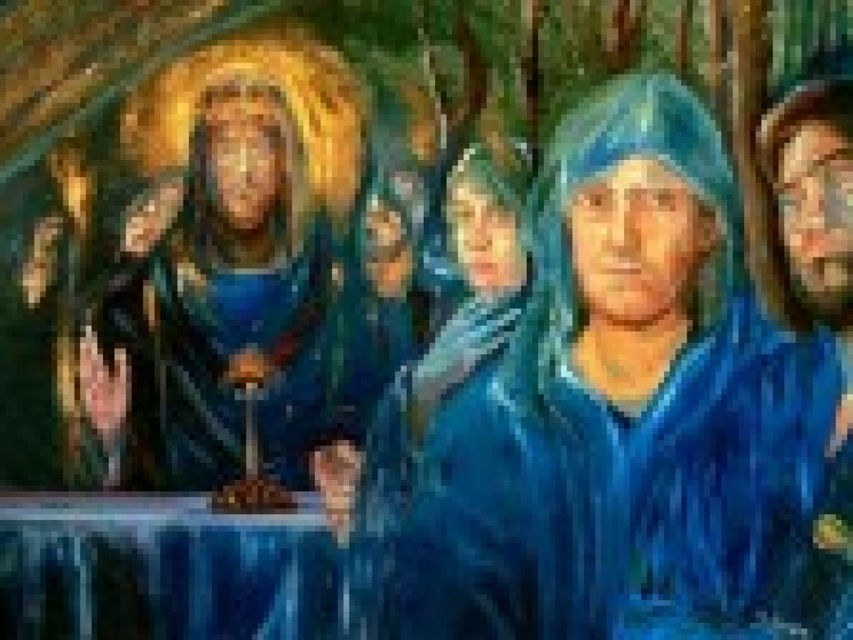 Η Μυστική εν φόβω Τράπεζα (Ελαιογραφία της Ι. Φέτση)