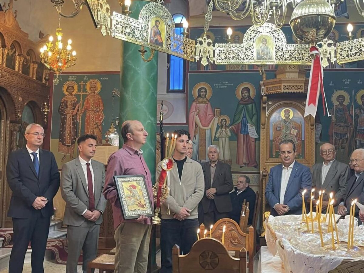 Λευκό Θέρμου: Πανηγύρισε ο Ιερός Ναός Αγίου Γεωργίου – «Παρών» ο δήμαρχος Θέρμου με το γιο του