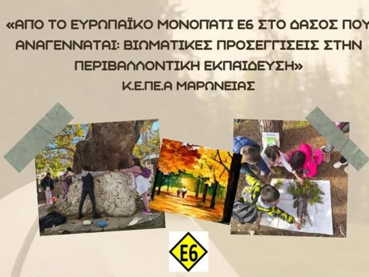 Σεμινάριο για εκπαιδευτικούς από το Κ.Ε.ΠΕ.Α. Μαρώνειας με θέμα: «Από το Ευρωπαϊκό Μονοπάτι Ε6 στο Δάσος που αναγεννάται: Βιωματικές προσεγγίσεις στην Περιβαλλοντική Εκπαίδευση»