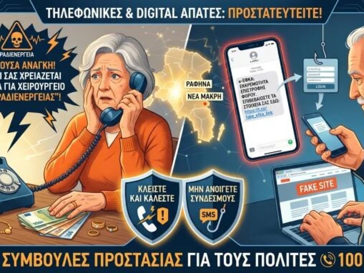 Τηλεφωνικές απάτες σε Ραφήνα και Νέα Μάκρη: Η νέα μέθοδος της “Ραδιενέργειας” και πώς να προστατευτείτε