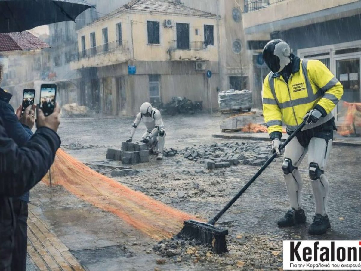 Απίστευτο! Σιτεμπόρων Αργοστόλι: Έφεραν ρομπότ εργάτες για να ολοκληρωθεί το έργο σήμερα!